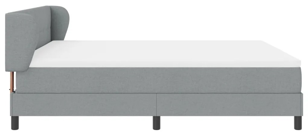Boxspring Ágy Matrac Közép Szürke 180x200 cm Szövet