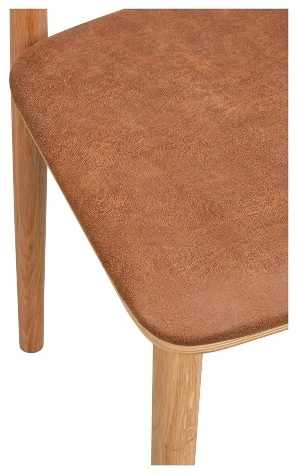 Konyakbarna-natúr színű bőr utánzat étkezőszék szett 2 db-os Wolcott – Rowico