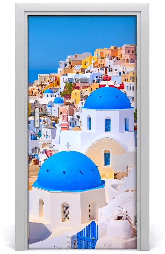 Poszter tapéta ajtóra Város Santorini 95x205 cm