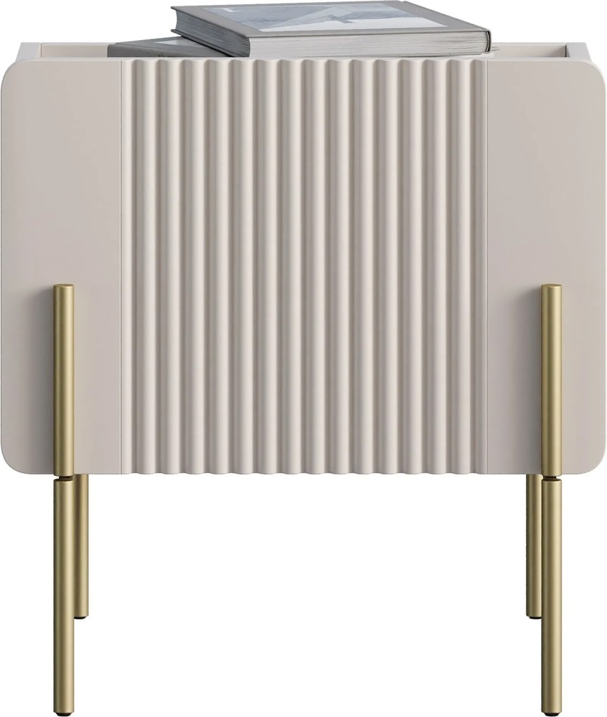 Malmi éjjeliszekrény 45 cm fiókkal - kasmír / arany lábak