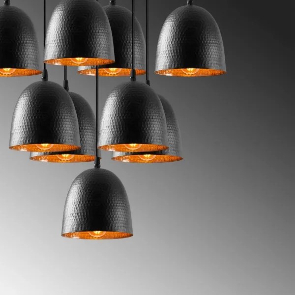 Kábeles csillár TATTOO 9xE27/40W/230V fekete