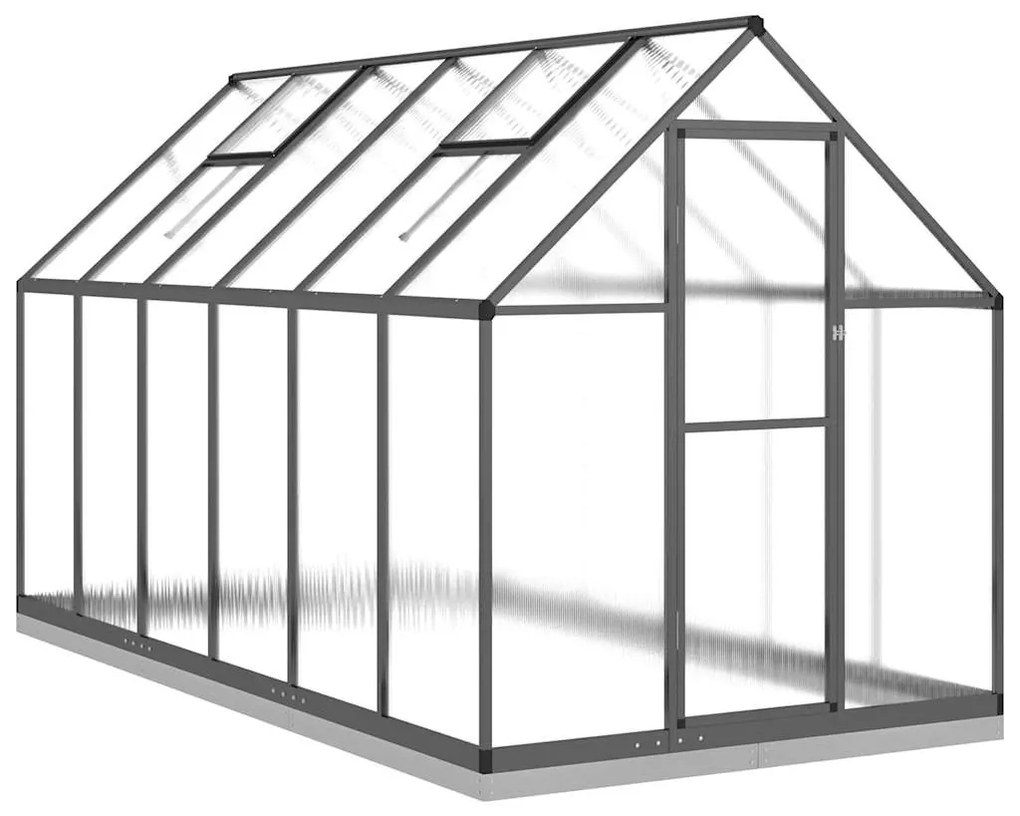 antracitszürke alumínium melegház alapvázzal 334x169x202 cm