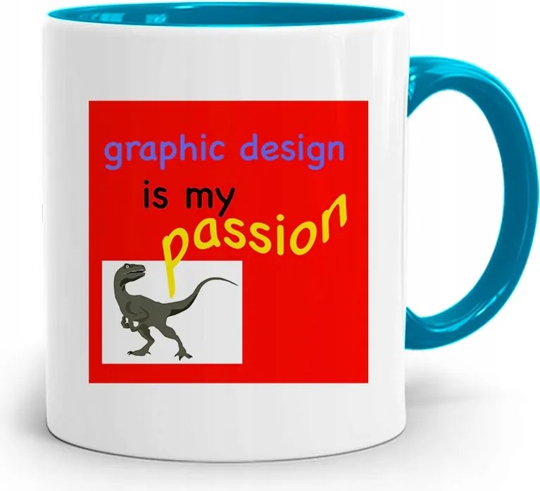 Kék Bögre Ajándék Grafika Graphic Desgin nyomtatott fényképpel