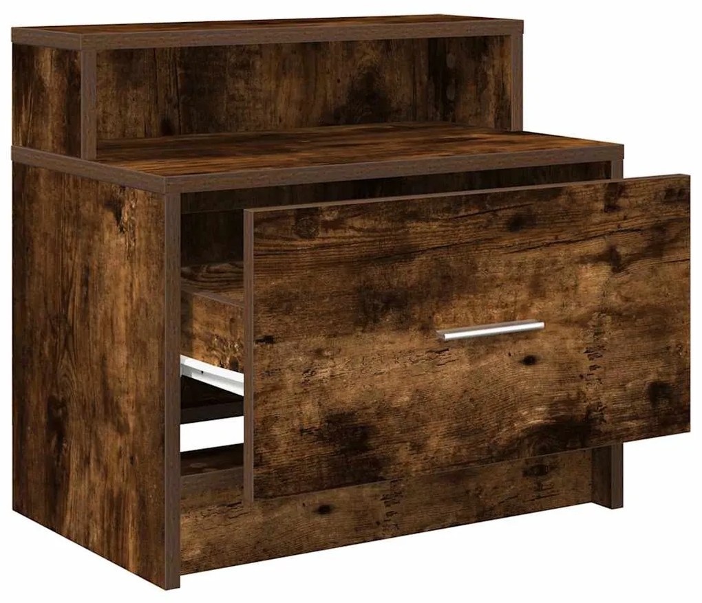 Éjjeliszekrények fiókos 2 db füstölt tölgy 51 x 31 x 47 cm