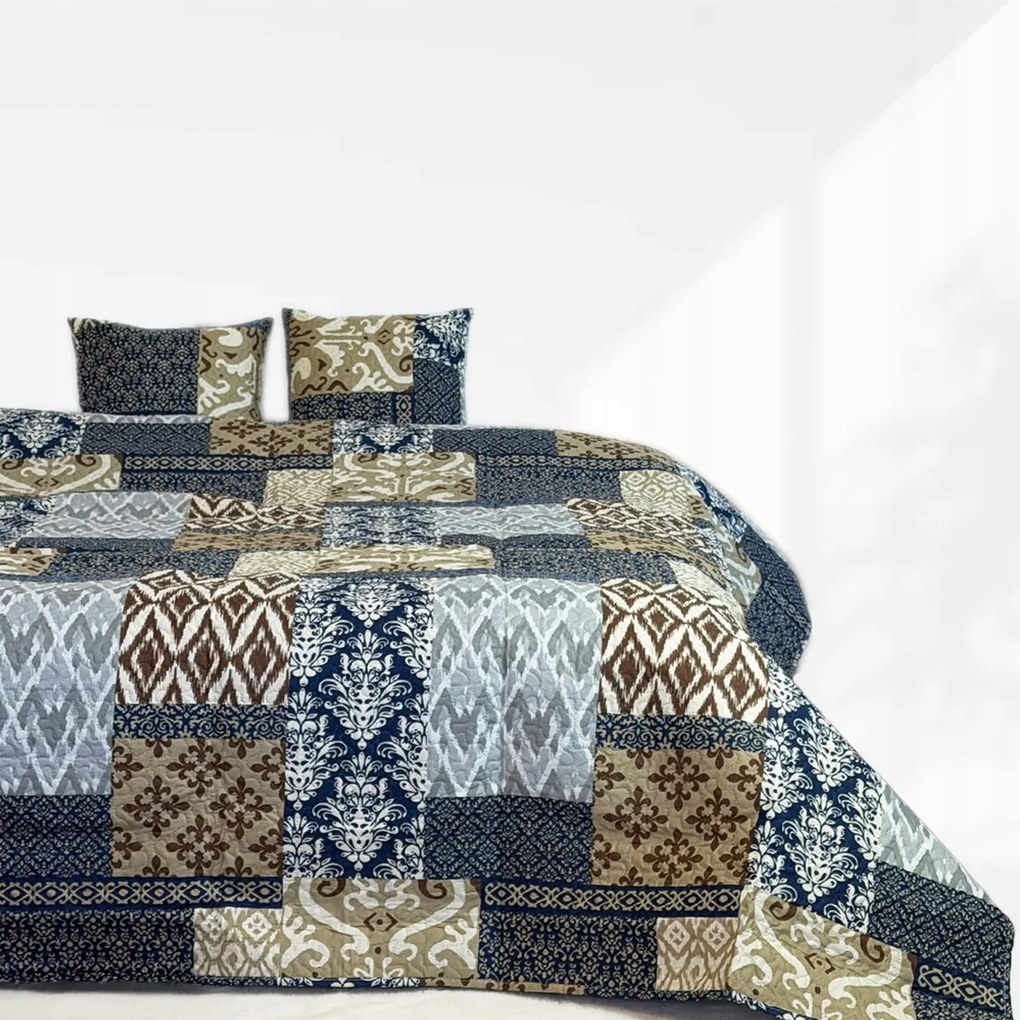 Tavira Patchwork kétoldalas ágytakaró Kék180x220 cm párnahuzat