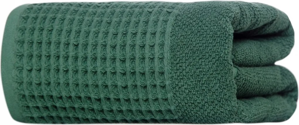 Pamut törölköző Waffle 50x100 Vastag Gofri Zöld