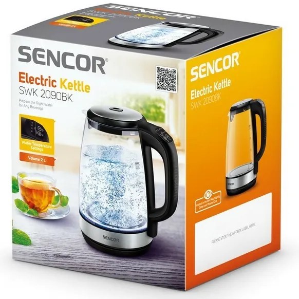 Sencor SWK 2090BK elektromos vízforraló, feketeszínű