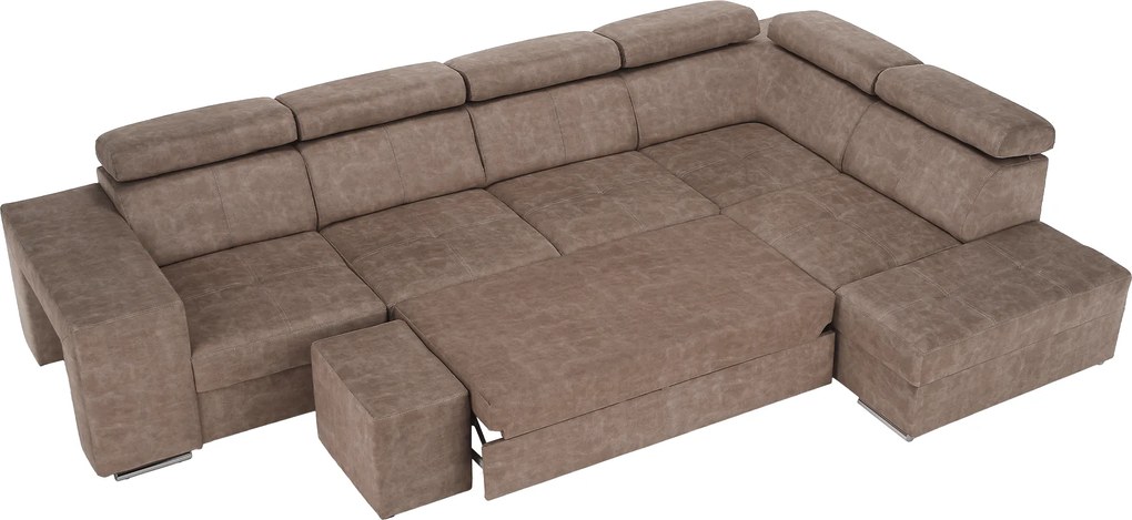 Ülőgarnitúra, bézs, jobbos, MALAGA BIG