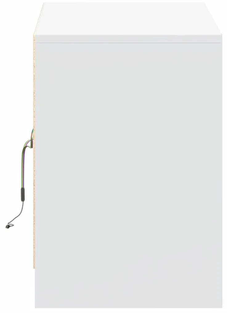 fehér szerelt fa TV-szekrény LED-ekkel 100 x 34 x 50 cm