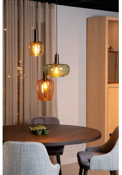 Lucide 45408/13/99 - Csillár zsinóron ILONA 3xE27/40W/230V fekete/bézs