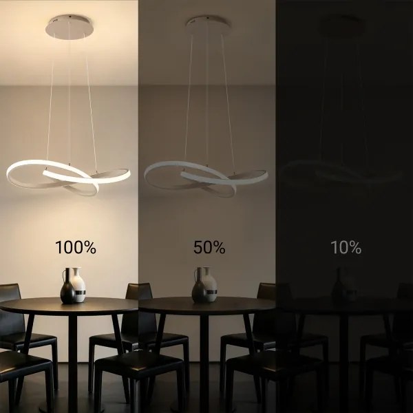 Brilagi - LED, fényerőszabályozható kábeles függőlámpa INFINITY LED/55W/230V 50x50 cm bézs + távirányító