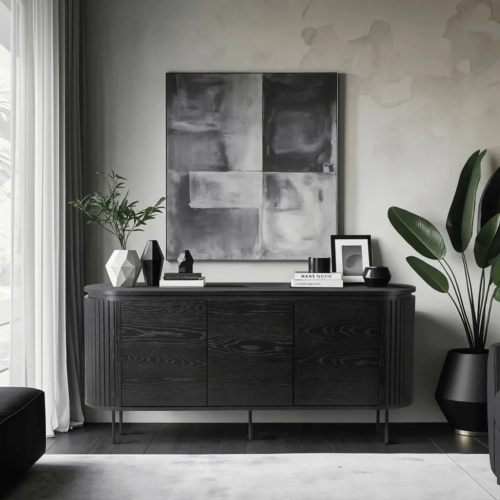 Komód 160 cm fekete színben – BECK