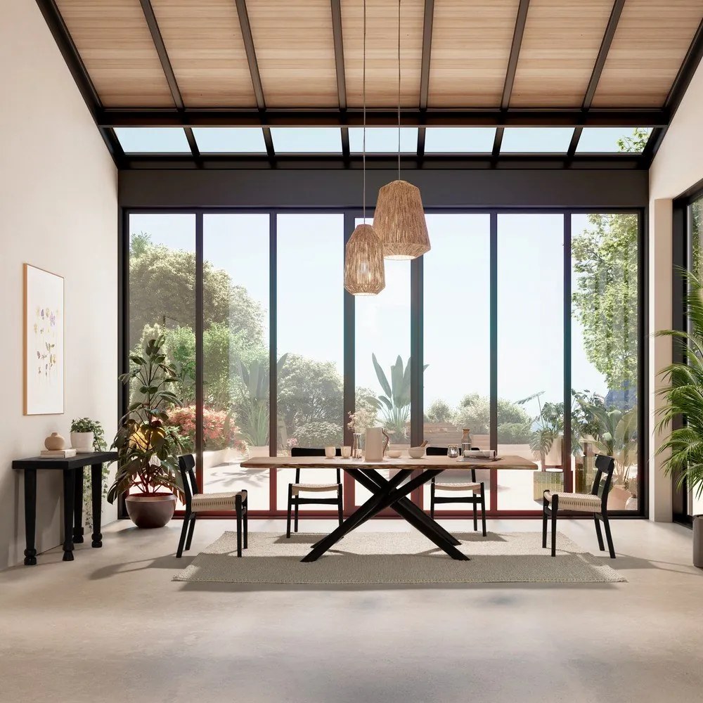 Fekete kaucsukfa étkezőszék szett 2 db-os Biel – MOME