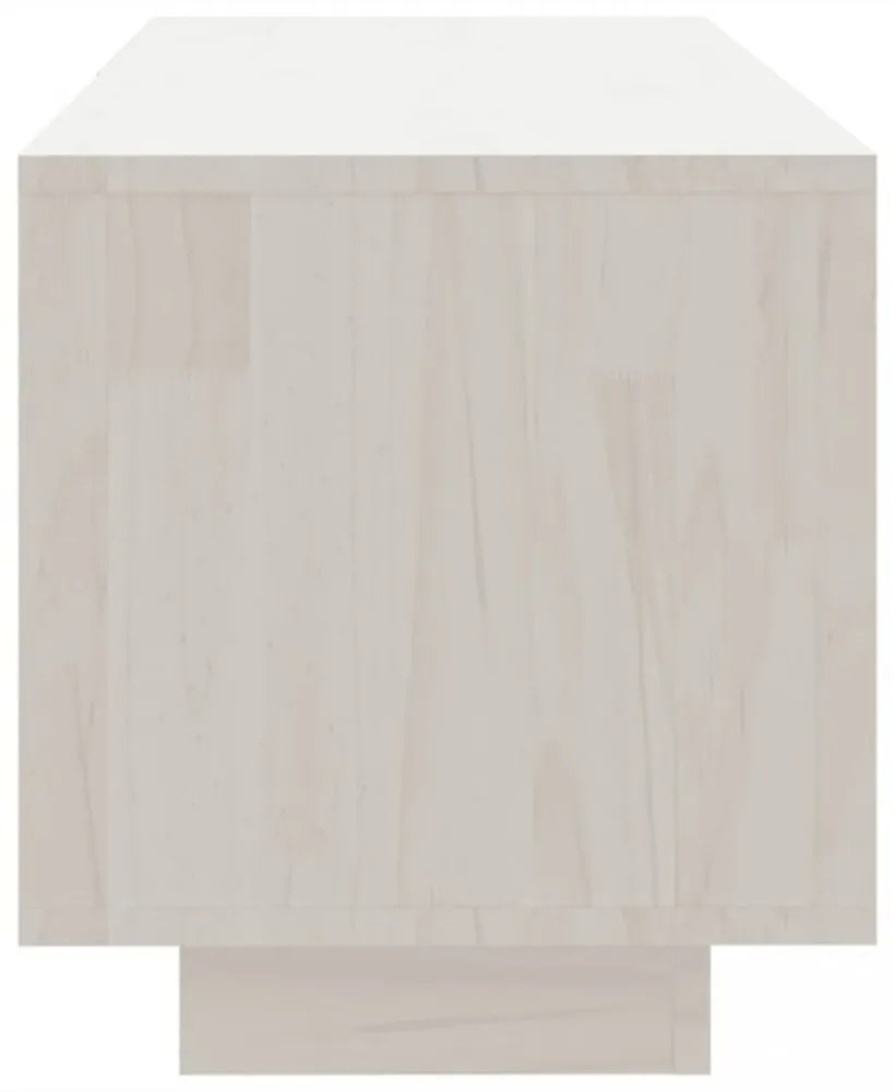 fehér tömör fenyőfa TV-szekrény 110 x 30 x 33,5 cm
