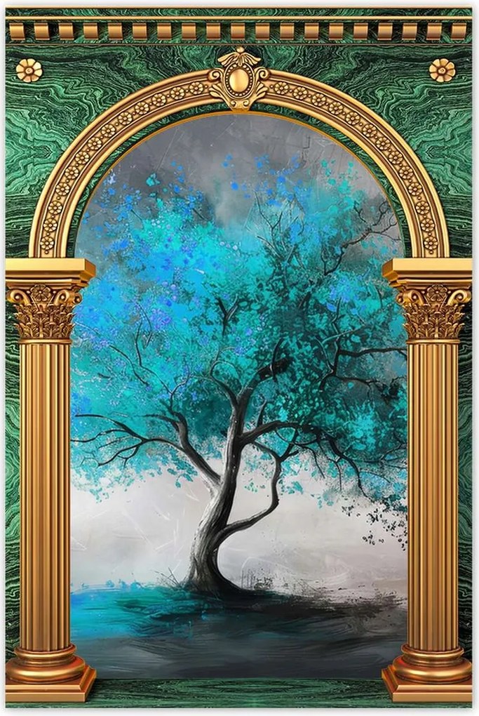 Poszterek 80x120 Kék fa Modern Art