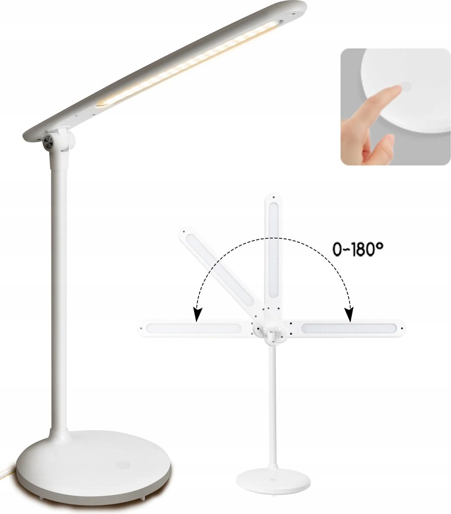 Iskolai Asztali Lámpa 36 Led Érintőképernyős 3W Ttc Usb fehér Aigostar