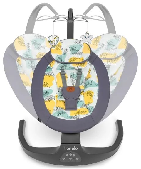 Lionelo - RALF dallamos baba ringató, 4xAA, betonszürke + távirányítóval