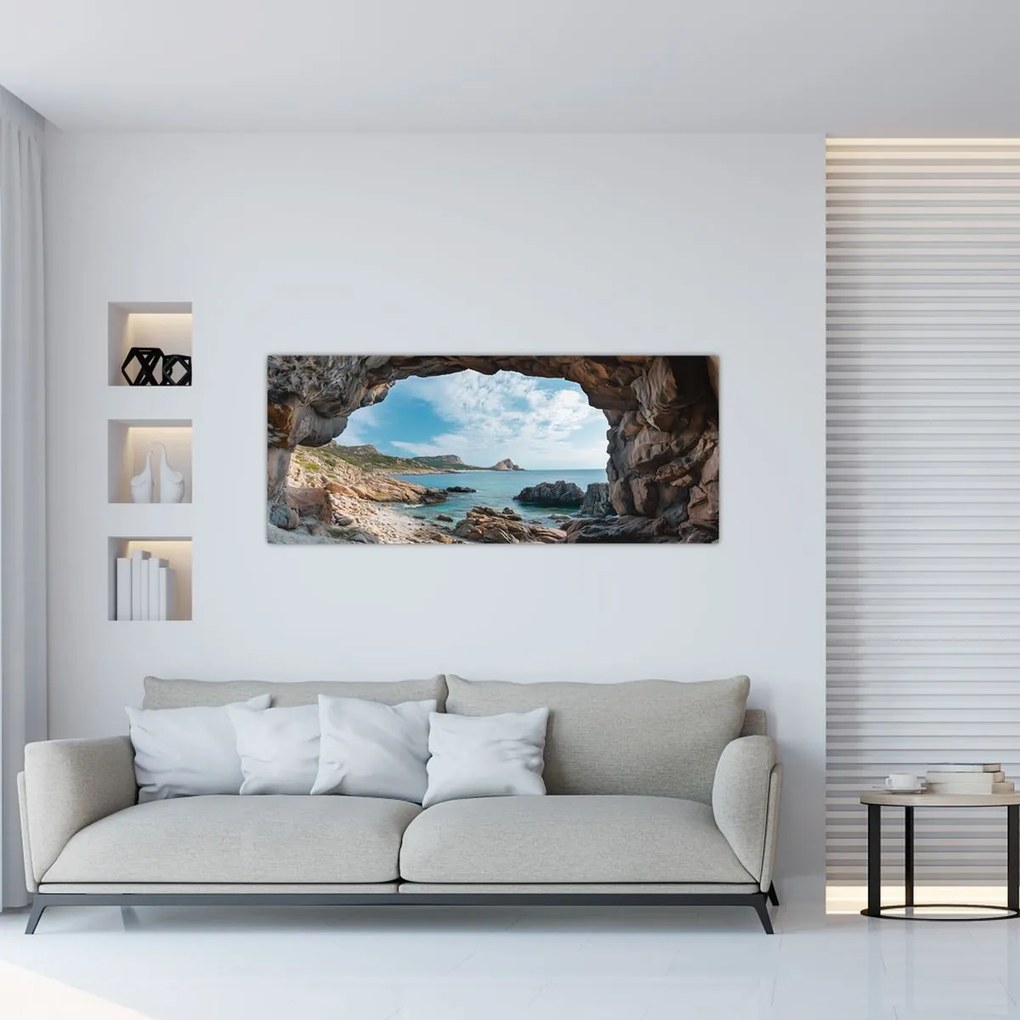 Kép - Barlang a tenger mellett (120x50 cm)