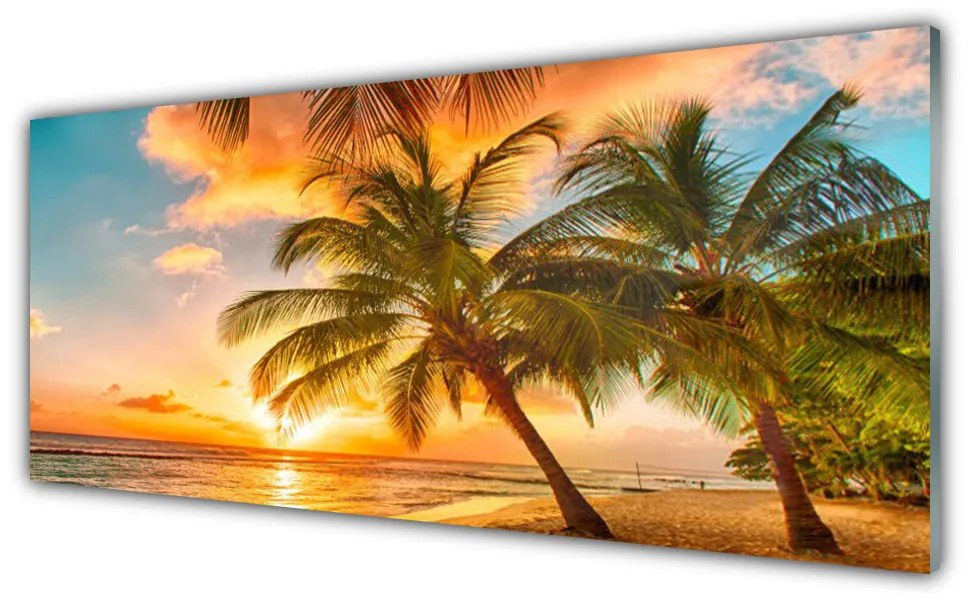 Fali üvegkép Pálmafa Sea Landscape 120x60cm