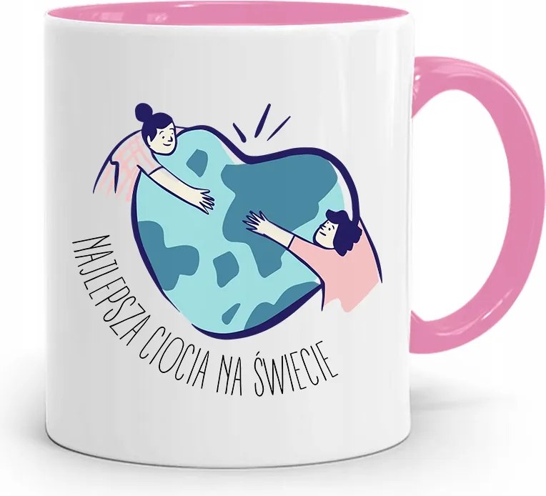 Rózsaszín Bögre A Világ Legjobb Nagynénjének! fényképes nyomattal