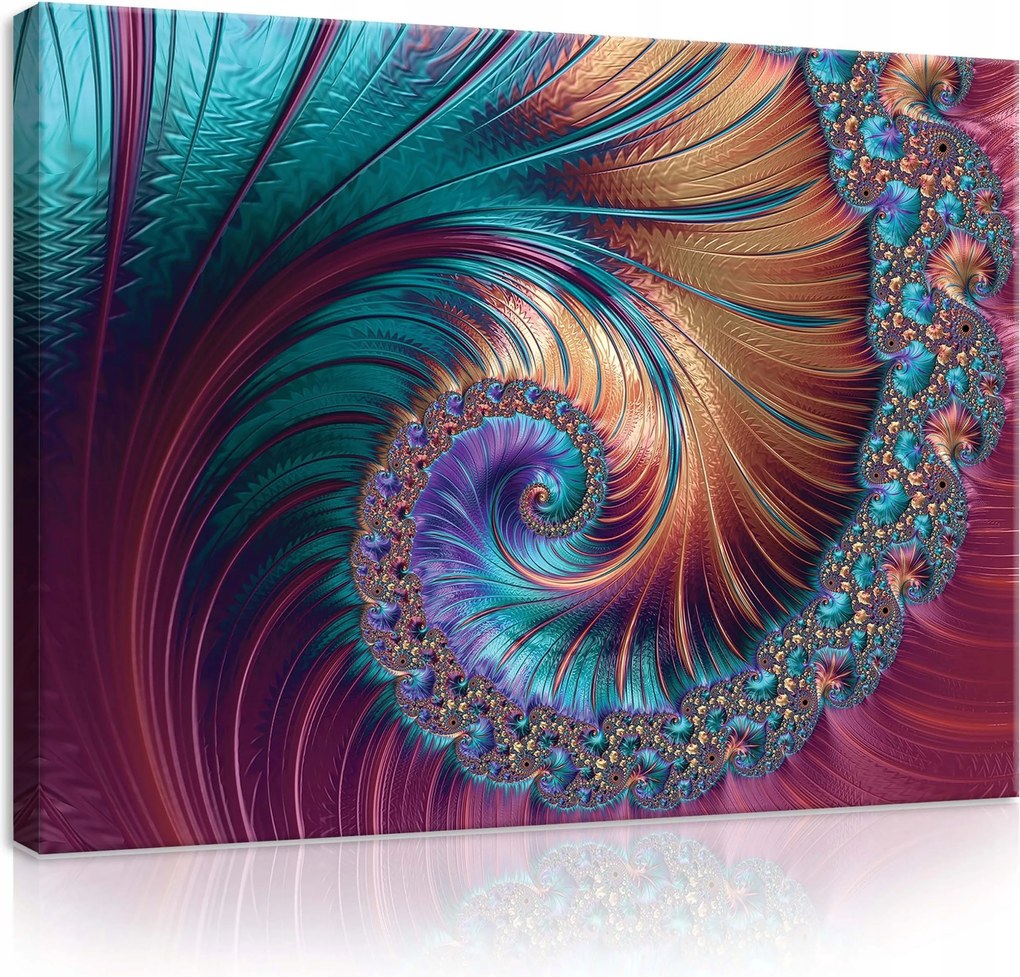 Vászonkép 80x60 Spirál Fraktál Absztrakt Minta Komplexitás Mélység Dinamika