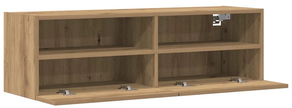 TV Fali Szekrények 2 db Artisan Tölgy 100x30x30 cm Műanyag
