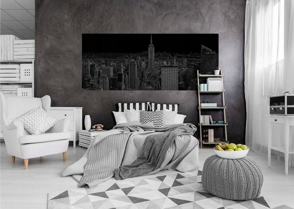 Fotótapéta New York éjszaka Empire State Building Panoráma 250x104 +ragasztó