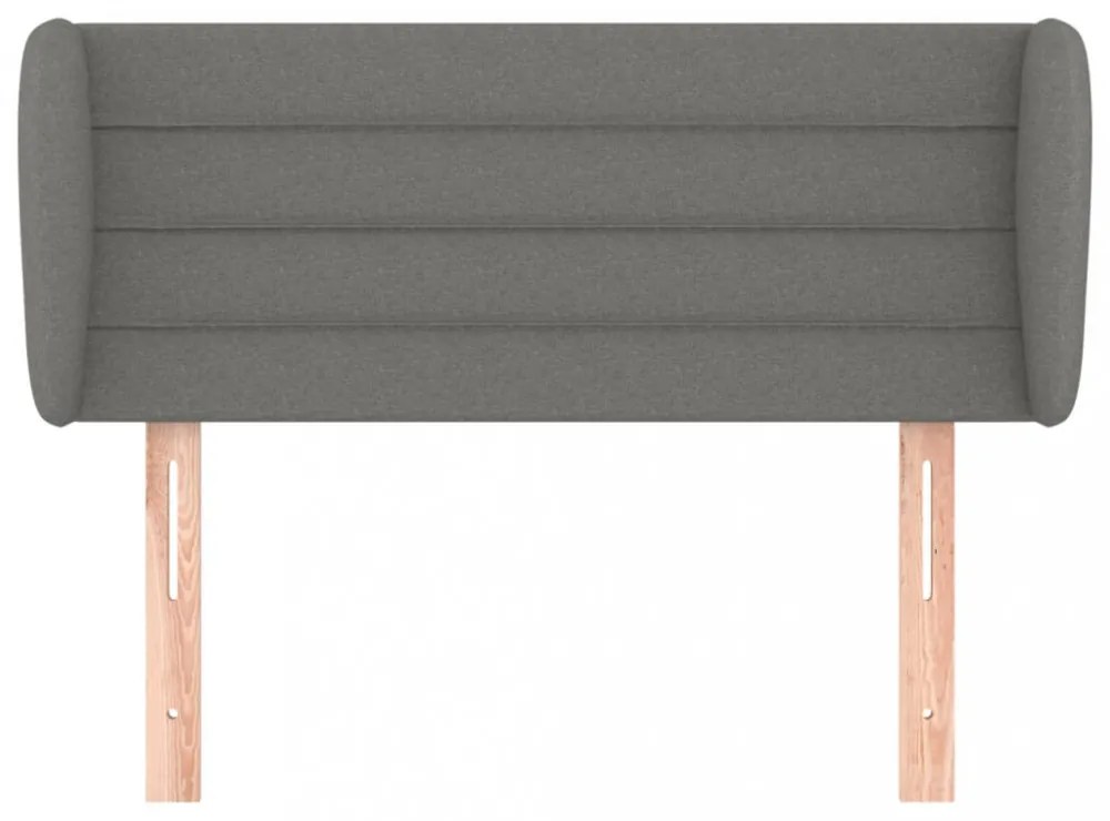 sötétszürke szövet fejtámla szárnyakkal 83x23x78/88 cm