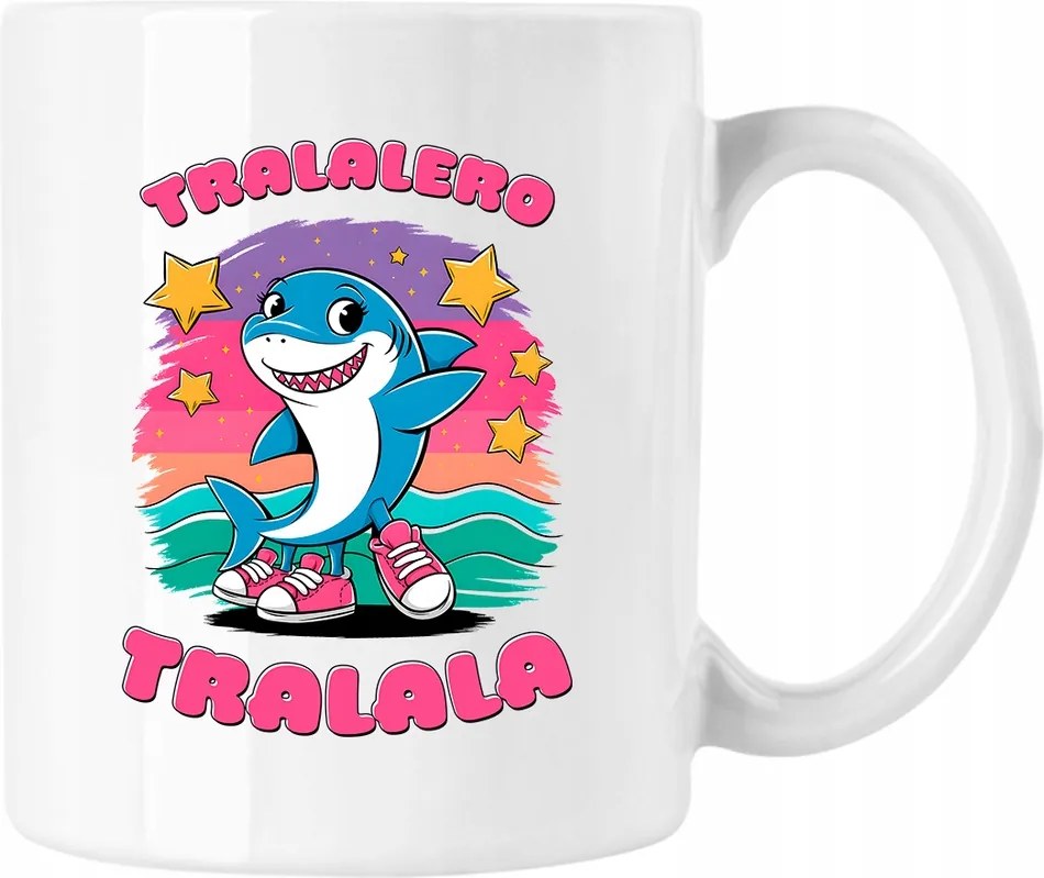 Bögre tralalero tralala brainrot cápa fehér 330ml