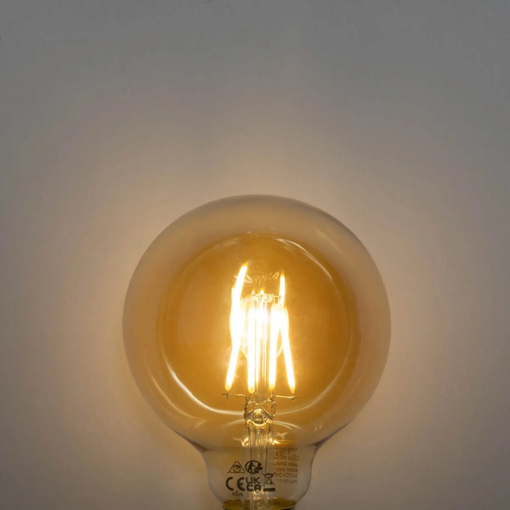 5 db-os szett E27 3 lépésben szabályozható LED izzó arany G95 4W 450 lm 2700K