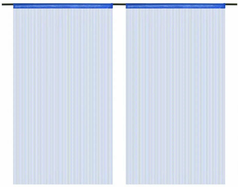 2 db kék zsinórfüggöny 140 x 250 cm