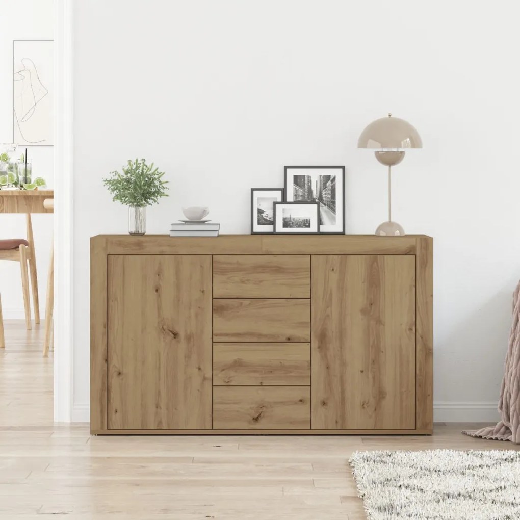 Oldalfal Kézműves tölgy Szerelt fa 120 x 36 x 69 cm Tároló fal