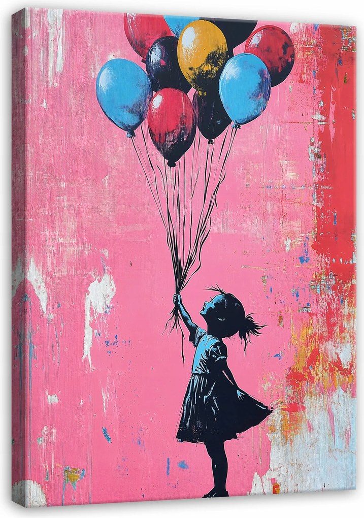 Vászonkép Absztrakt Banksy Lány A Nappali Hálószobájába 100x70