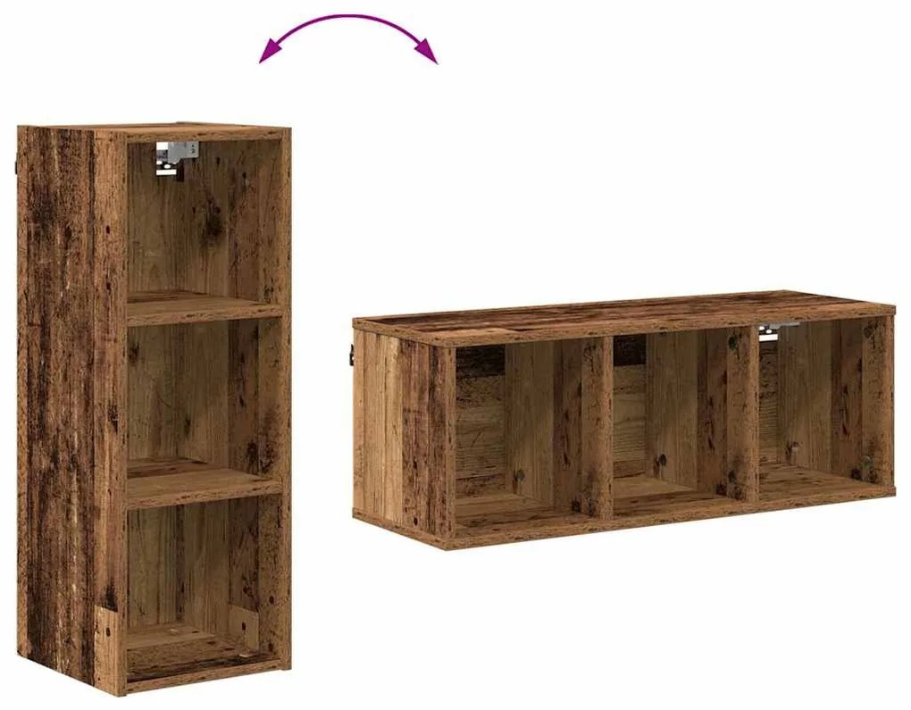 Függő szekrény polcokkal Riga Öreg fa 30 x 29,5 x 80 cm Faanyag