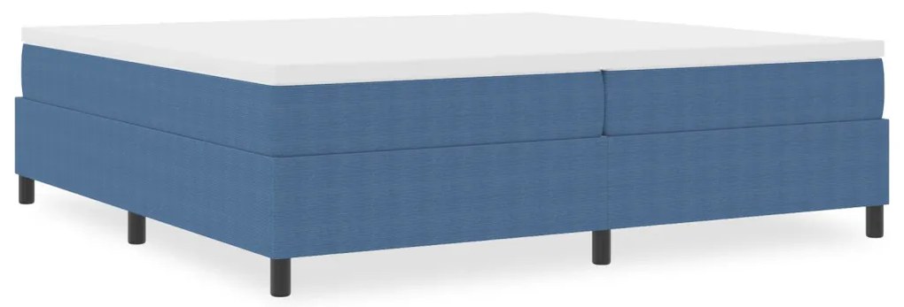 Boxspring Ágy Kék 200x200 cm Vászon