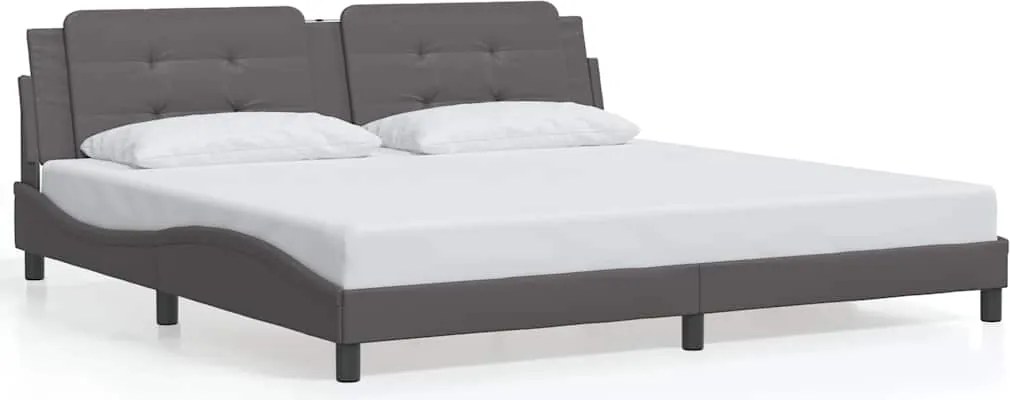 vidaXL szürke műbőr ágykeret matrac nélkül Zadar 200 x 200 cm