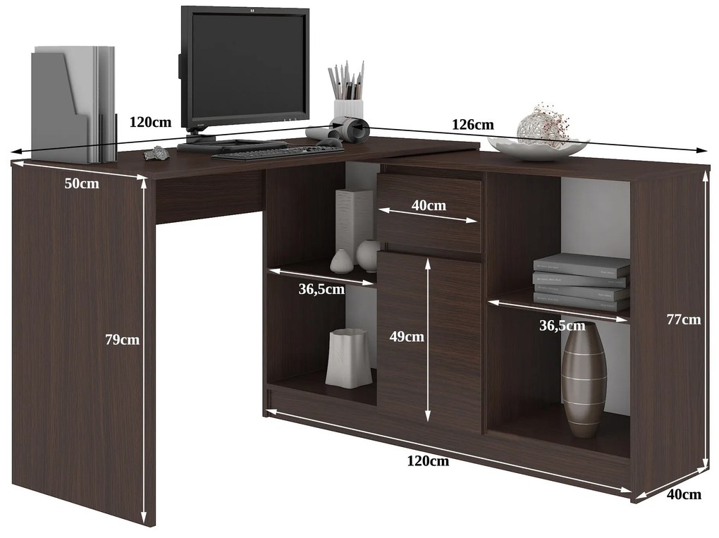 Sarok PC asztal Cuidar (wenge). 1117054