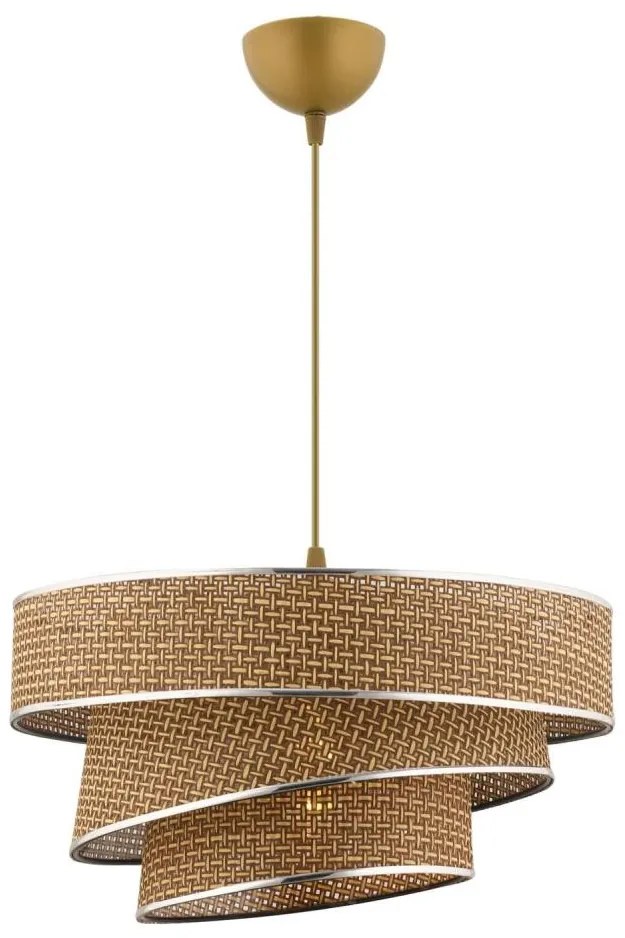 Kábeles csillár COUPER 1xE27/60W/230V barna/fényes króm