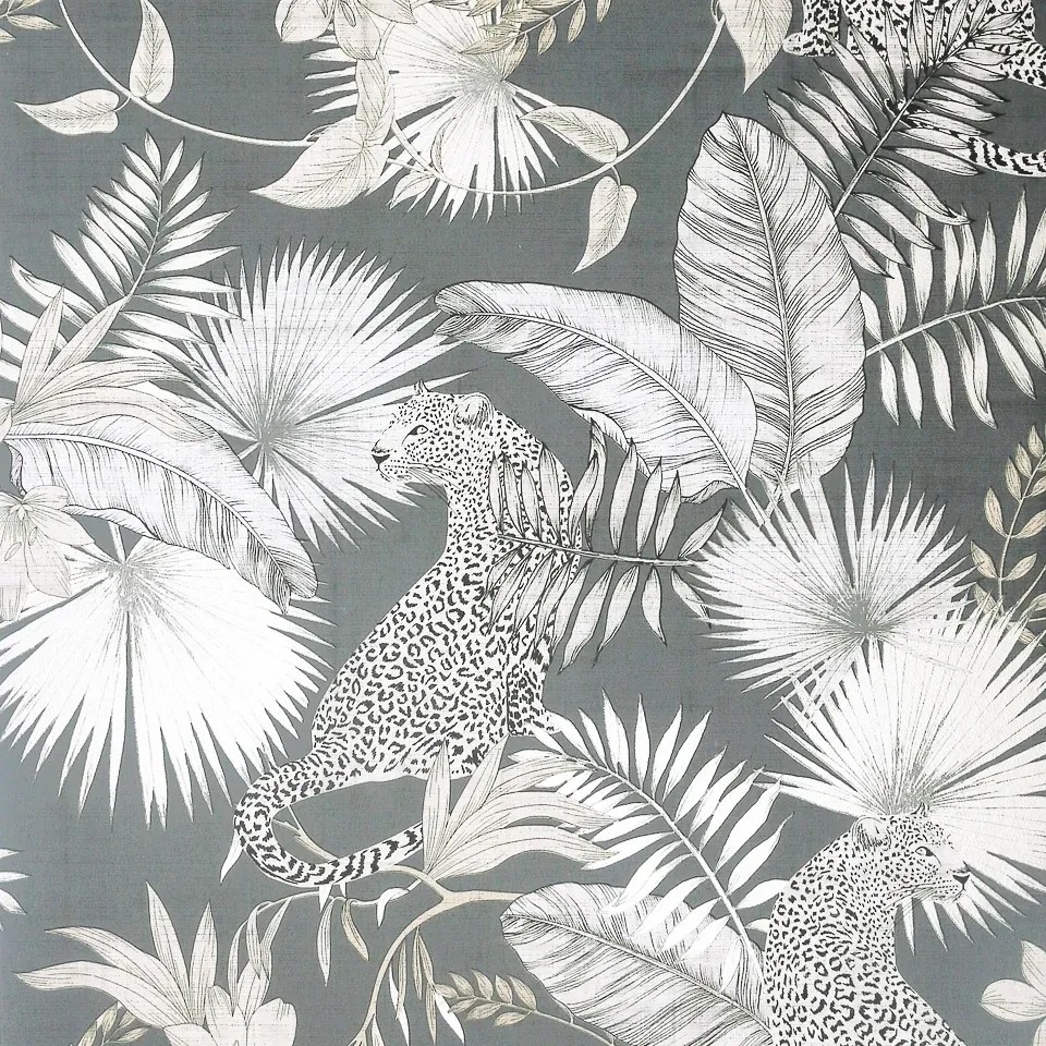 Arthouse Signature 2 Tropical Leopard bézs-szürke leopárdmintás papír tapéta – 909408