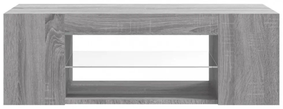 szürke sonoma színű LED-es TV-szekrény 90 x 39 x 30 cm