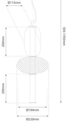 LED Csillár zsinóron ARAME LED/23W/230V átm. 22 cm fekete