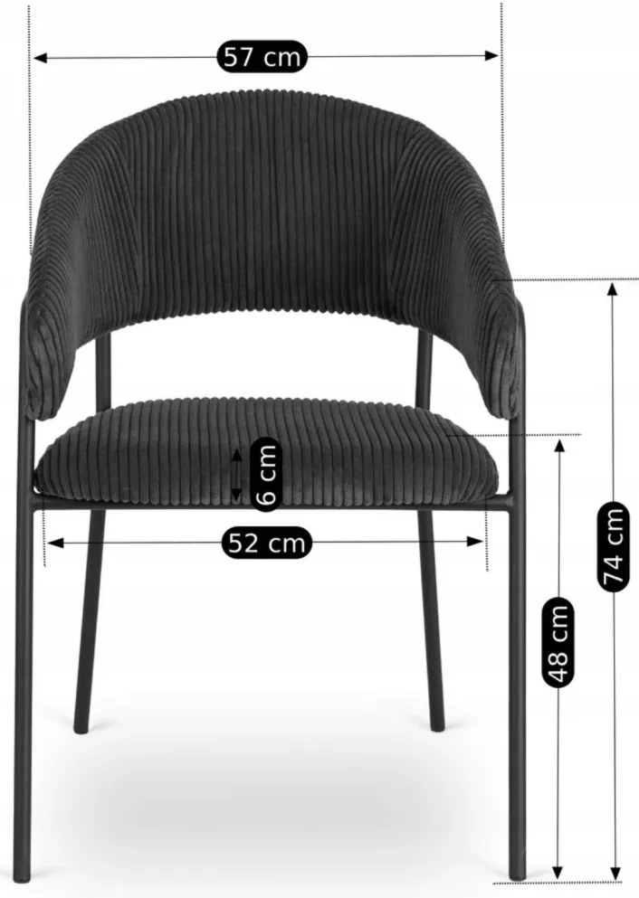 Fekete Kordbársony Étkezőszék TINKA