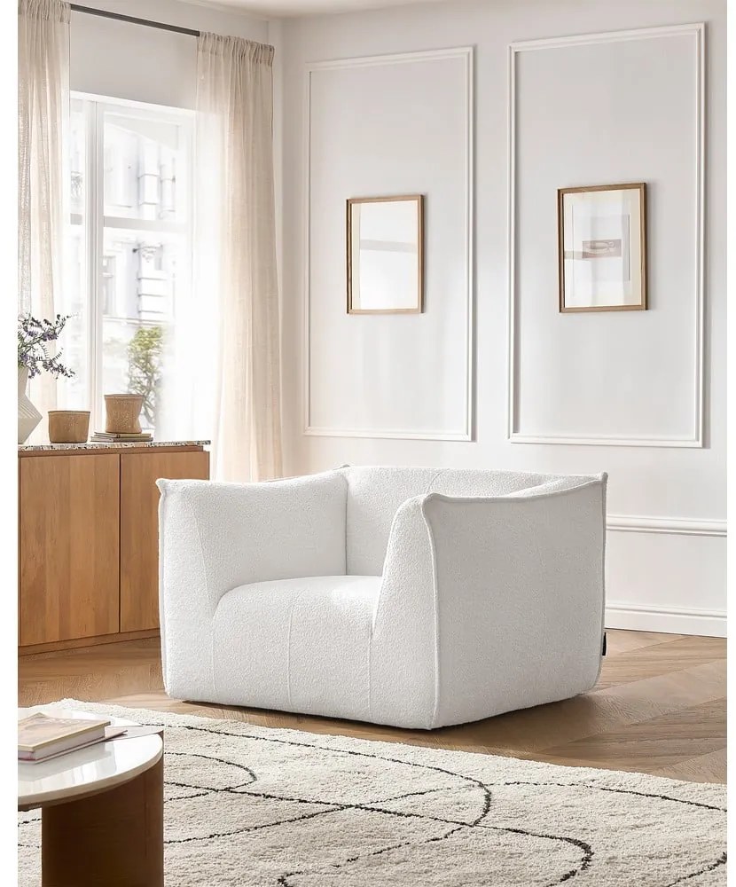 Fehér buklé fotel Giorgia – Bobochic Paris