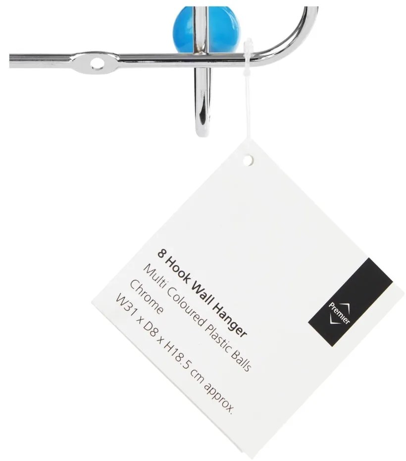 Ezüstszínű fém fali fogas Plastic – Premier Housewares