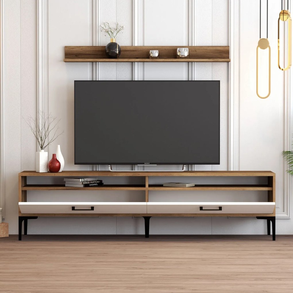 TV szekrény Istanbul - Diós, Fehér