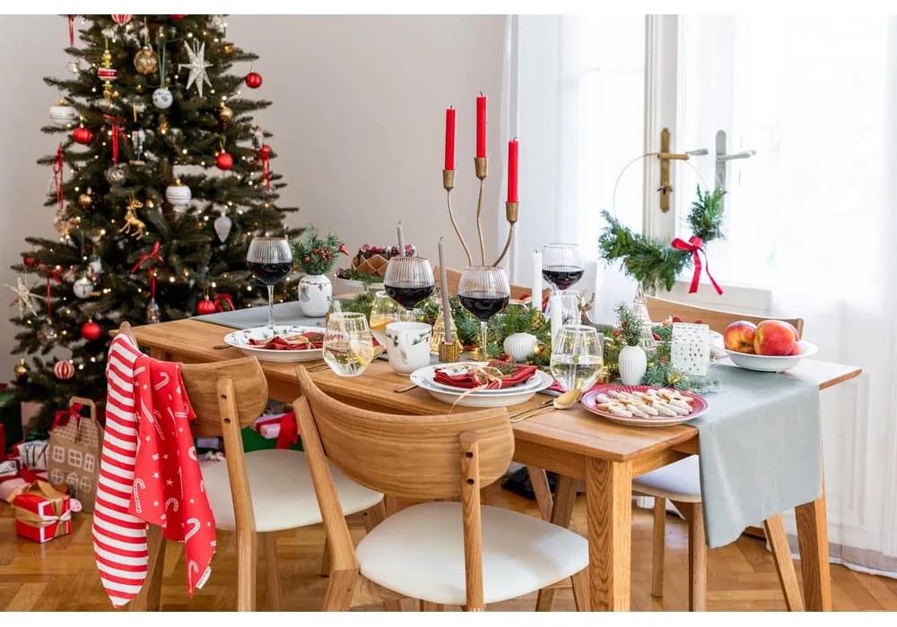 Pamut konyharuha szett karácsonyi mintával, 4 db-os 50x70 cm Candy Cane – Catherine Lansfield