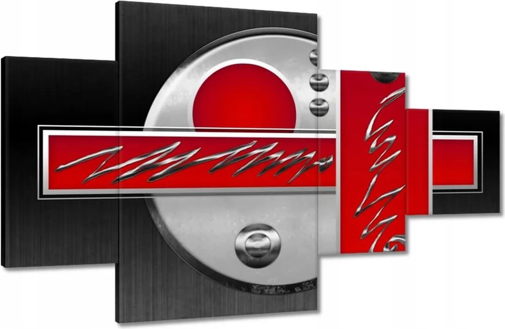 Festmények 130x80 Piros absztrakt kör