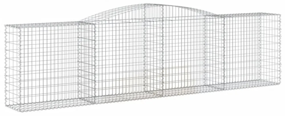 6 db íves horganyzott vas gabion kosár 400x50x100/120 cm