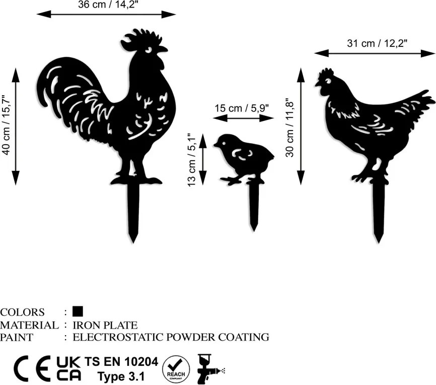 Fam fém kerti dísztárgy, 40×36 cm – TR565TNL1404