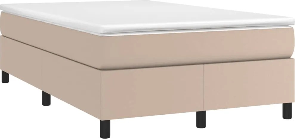 vidaXL cappuccino színű műbőr rugós ágy matraccal 120 x 190 cm